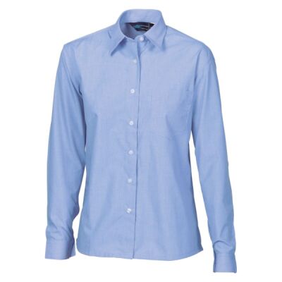 Womens Regular Collar, Side Splits, Single Pocket Long Sleeve Shirt Thumbnail