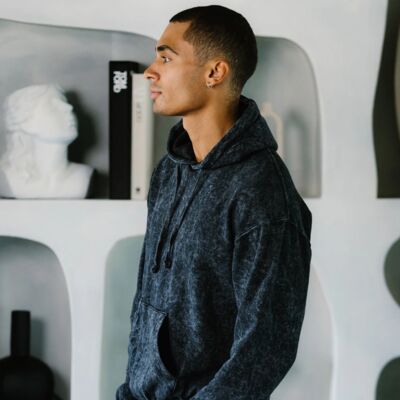 Mens Mineral Wash Pullover Hoodie Thumbnail