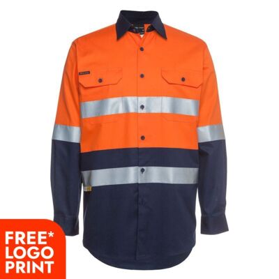 Mens Hi Vis (D+N) Long Sleeve 190G Shirt Thumbnail