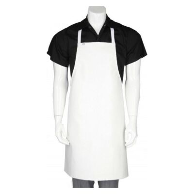 White, Black and  Navy Short PVC Bib Apron Thumbnail
