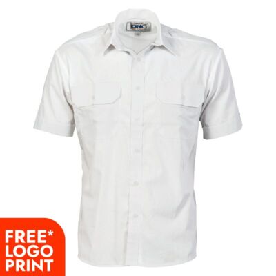 Mens Epaulette Polyester/Cotton Short Sleeve Work Shirt Thumbnail