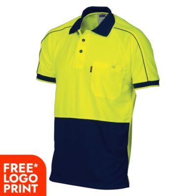 Hi Vis Cool Breathe Double Piping Polo Thumbnail