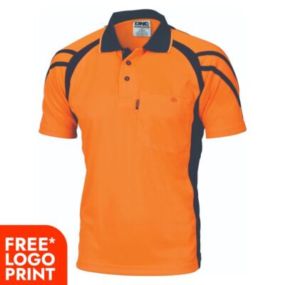 Cool Breathe Stripe Panel Polo Shirt Thumbnail
