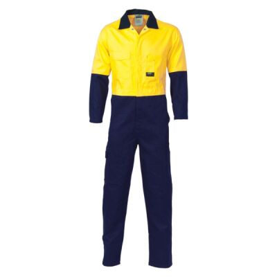 Mens Hi Vis Two Tone Cotton Coverall Thumbnail