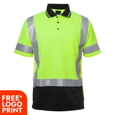 Mens Hi Vis Short Sleeve (D+N) H Pattern Trad Polo Thumbnail