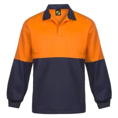 Unisex Food Industry Hi Vis Two Tone Jac Shirt With Contrast Collar - Long Sleeve Thumbnail