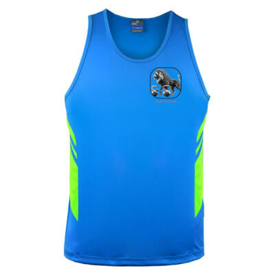 Abyss Workouts Men's Training Singlet in Blue/Green Thumbnail